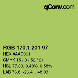 カラーコード: RGB 170.1 201 97 | qconv.com