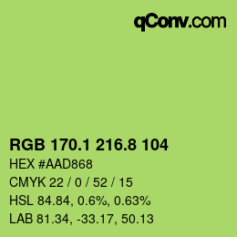 カラーコード: RGB 170.1 216.8 104 | qconv.com