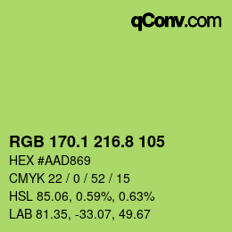 カラーコード: RGB 170.1 216.8 105 | qconv.com