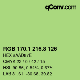 カラーコード: RGB 170.1 216.8 126 | qconv.com