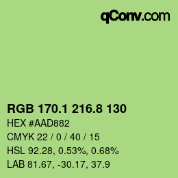 カラーコード: RGB 170.1 216.8 130 | qconv.com
