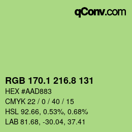 カラーコード: RGB 170.1 216.8 131 | qconv.com