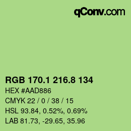 カラーコード: RGB 170.1 216.8 134 | qconv.com