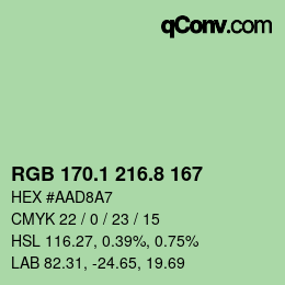 Color code: RGB 170.1 216.8 167 | qconv.com