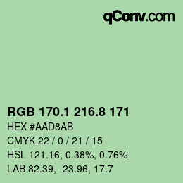 Color code: RGB 170.1 216.8 171 | qconv.com