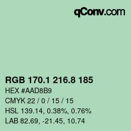 Farbcode: RGB 170.1 216.8 185 | qconv.com