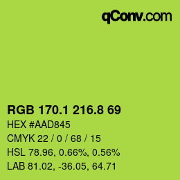 カラーコード: RGB 170.1 216.8 69 | qconv.com