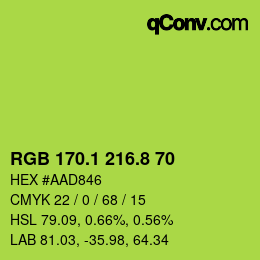 カラーコード: RGB 170.1 216.8 70 | qconv.com
