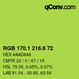 カラーコード: RGB 170.1 216.8 72 | qconv.com