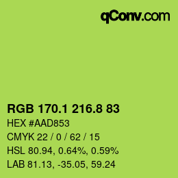 カラーコード: RGB 170.1 216.8 83 | qconv.com