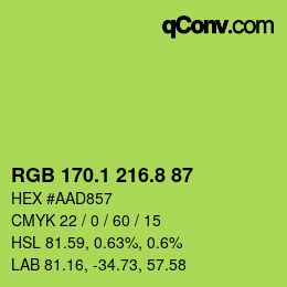 カラーコード: RGB 170.1 216.8 87 | qconv.com