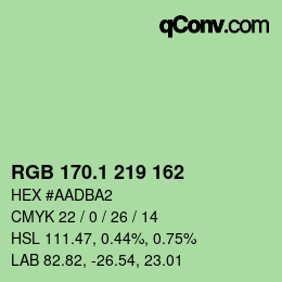 カラーコード: RGB 170.1 219 162 | qconv.com