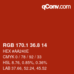 Color code: RGB 170.1 36.8 14 | qconv.com