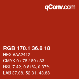 Color code: RGB 170.1 36.8 18 | qconv.com
