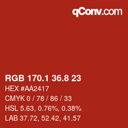Color code: RGB 170.1 36.8 23 | qconv.com