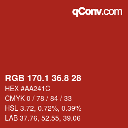 Color code: RGB 170.1 36.8 28 | qconv.com