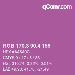 カラーコード: RGB 170.3 90.4 156 | qconv.com