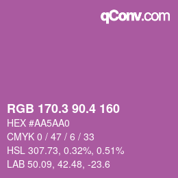 カラーコード: RGB 170.3 90.4 160 | qconv.com