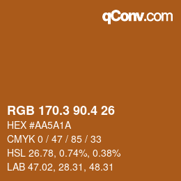 カラーコード: RGB 170.3 90.4 26 | qconv.com