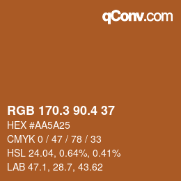 カラーコード: RGB 170.3 90.4 37 | qconv.com
