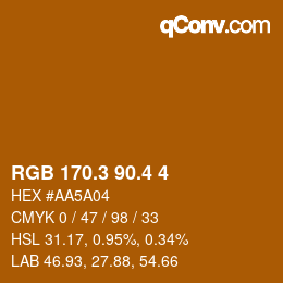 カラーコード: RGB 170.3 90.4 4 | qconv.com