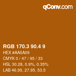 カラーコード: RGB 170.3 90.4 9 | qconv.com