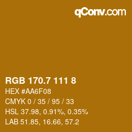 カラーコード: RGB 170.7 111 8 | qconv.com