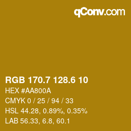 カラーコード: RGB 170.7 128.6 10 | qconv.com