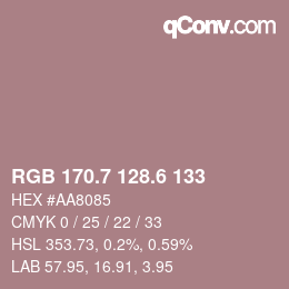 カラーコード: RGB 170.7 128.6 133 | qconv.com