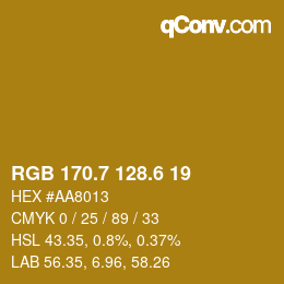 カラーコード: RGB 170.7 128.6 19 | qconv.com