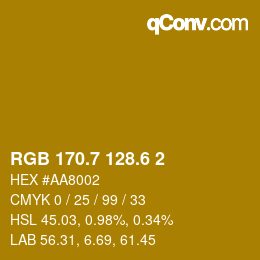 カラーコード: RGB 170.7 128.6 2 | qconv.com