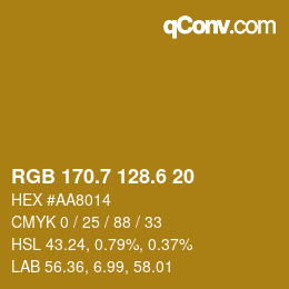 カラーコード: RGB 170.7 128.6 20 | qconv.com