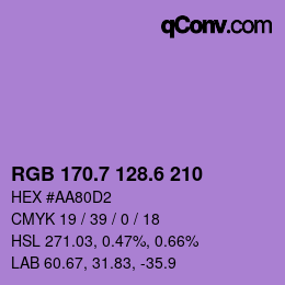 カラーコード: RGB 170.7 128.6 210 | qconv.com