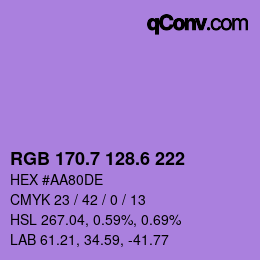 カラーコード: RGB 170.7 128.6 222 | qconv.com