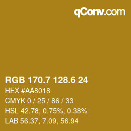 カラーコード: RGB 170.7 128.6 24 | qconv.com
