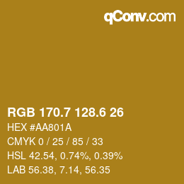 カラーコード: RGB 170.7 128.6 26 | qconv.com