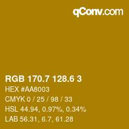 カラーコード: RGB 170.7 128.6 3 | qconv.com