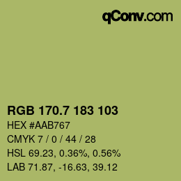 カラーコード: RGB 170.7 183 103 | qconv.com