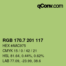 カラーコード: RGB 170.7 201 117 | qconv.com