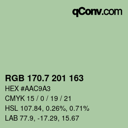 カラーコード: RGB 170.7 201 163 | qconv.com