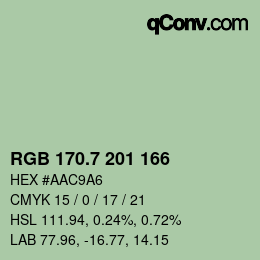 カラーコード: RGB 170.7 201 166 | qconv.com