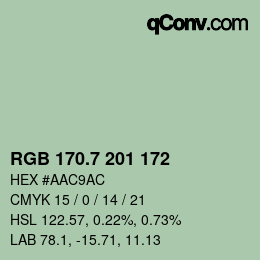 カラーコード: RGB 170.7 201 172 | qconv.com