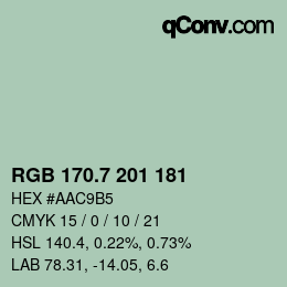 カラーコード: RGB 170.7 201 181 | qconv.com