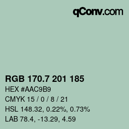カラーコード: RGB 170.7 201 185 | qconv.com