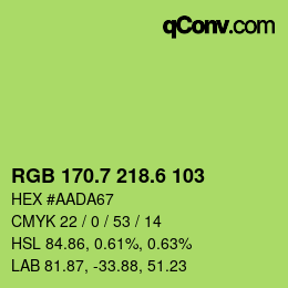 カラーコード: RGB 170.7 218.6 103 | qconv.com
