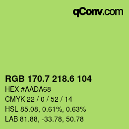 カラーコード: RGB 170.7 218.6 104 | qconv.com