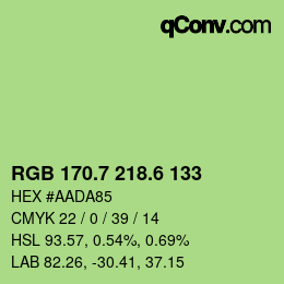 カラーコード: RGB 170.7 218.6 133 | qconv.com