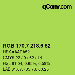 カラーコード: RGB 170.7 218.6 82 | qconv.com