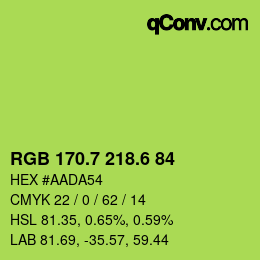 カラーコード: RGB 170.7 218.6 84 | qconv.com