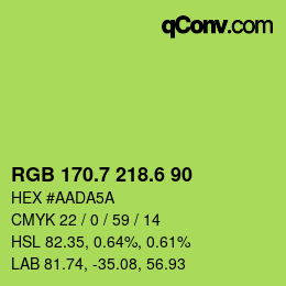 カラーコード: RGB 170.7 218.6 90 | qconv.com